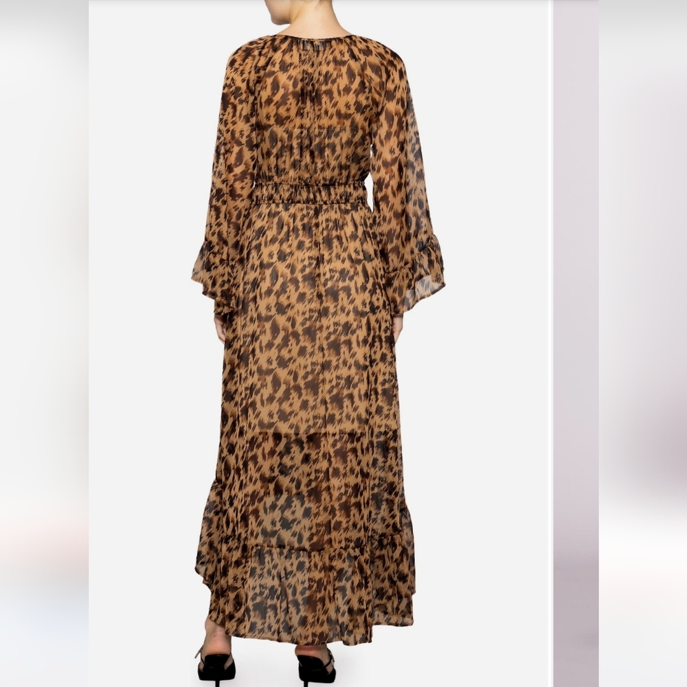 New Mellóday Leopard Print Long Sleeve Dress M - Picture 4 of 6